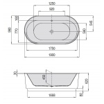 Hoesch Foster Wanna wolnostojąca 190x98 cm biała 6477