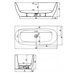 HOESCH iSensi Wanna akrylowa przyścienna typu monoblock z obudową, z przelewem z napełnieniem z dedykowanym systemem hydromasażu powietrznego 180x80 cm chrom 3863i