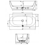 HOESCH iSensi Wanna akrylowa przyścienna typu monoblock z obudową, z przelewem z napełnieniem z dedykowanym systemem hydromasażu powietrznego 190x90 cm chrom 3854i