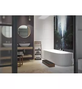HOESCH iSensi Wanna akrylowa przyścienna/narożna lewa do zabudowy z systemem wodno-powietrznym hydromasażu Reviva II 180x80 cm biała 3849E