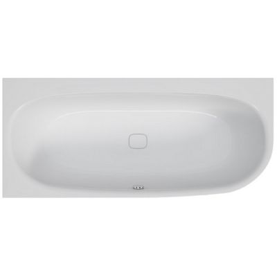 HOESCH iSensi Wanna akrylowa przyścienna/narożna lewa - typu monoblock z obudową, z przelewem szczelinowym 180x80 cm biała 3834.010