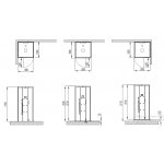 HOESCH SensePerience Kabina parowa kwadratowa prawa bez brodzika 1000x1000 czarna 531111B.552