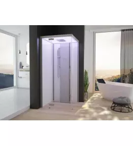 HOESCH SensePerience Kabina parowa prostokątna lewa bez brodzika 1400x1000 biała 532341B.550