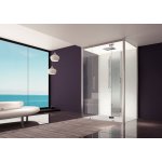 HOESCH SensePerience Kabina parowa kwadratowa przyścienna z brodzikiem z odlewu mineralnego 1000x1000 biała 533111xA.010550