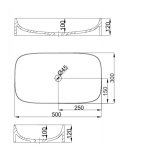 Hoesch La Senia Umywalka stawiana na blat 500x300 mm biały mat 4520.013