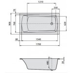 HOESCH Largo Wanna akrylowa prostokątna z systemem wodno-powietrznym hydromasażu Reviva II 170x90 cm biała 3709E