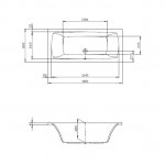 Hoesch Largo Wanna do zabudowy 180x80 cm biały 3696.010