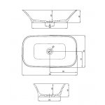 Hoesch Leros Umywalka stawiana na blat 600x350 mm biały 4472.010