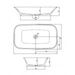 Hoesch Leros Umywalka stawiana na blat 700x400 mm biały mat 4473.013