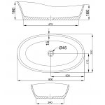 Hoesch Namur Lounge Umywalka stawiana 60x35 biały mat 4421.013