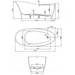 Hoesch Namur Lounge Wanna wolnostojąca 180x80 cm biały mat 4492.013305