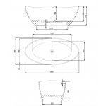 Hoesch Namur Wanna wolnostojąca 180x 90 cm biały 4402.010305