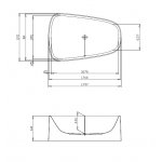 Hoesch SingleBath Duo Wanna wolnostojąca z obudową prawa 179,7x117,2 cm biały 3699.010