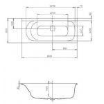 HOESCH Thasos Wanna akrylowa prostokątna z systemem wodno-powietrznym hydromasażu Reviva II 180x80 cm biała 3741E