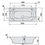 HOESCH Thasos Wanna akrylowa prostokątna z systemem wodno-powietrznym hydromasażu Reviva II 200x100 cm biała 3742E