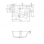 Hoesch Thasos Wanna trapezowa lewa do zabudowy 175x110 cm biały 3747.010