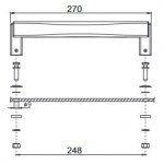 HOESCH Uchwyt wannowy chrom/drewno egzotyczne - rozstaw otworów 248mm 6902.305