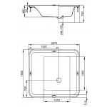 HOESCH Ergo+ Wanna akrylowa kwadratowa do zabudowy 207,5x195 cm biała 6439.010305