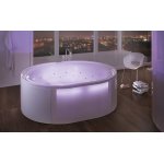 HOESCH Ergo+ Wanna akrylowa owalna wolnostojąca z obudową szklaną 200x160 cm w kolorze białym 6442.010305550