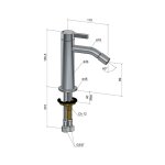 Hotbath Ace Bateria bidetowa jednouchwytowa Brushed Nickel AC018.GN