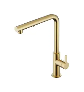 Hotbath Ace Bateria kuchenna z wyciąganą wylewką prysznicową i 2 strumieniami Brushed Brass PVD AC042.BBP
