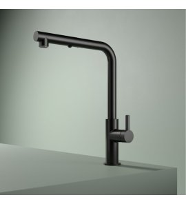 Hotbath Ace Bateria kuchenna z wyciąganą wylewką prysznicową i 2 strumieniami Matt Black PVD AC042.MBP