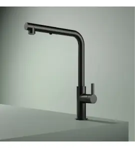 Hotbath Ace Bateria kuchenna z wyciąganą wylewką prysznicową i 2 strumieniami Matt Black PVD AC042.MBP