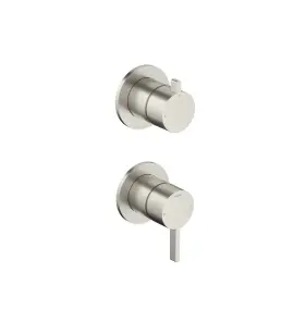 Hotbath Ace Bateria natryskowa podtynkowa 2-drożna z zaworem odcinającym - element zewnętrzny Brushed Nickel AC129.GN