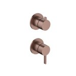 Hotbath Ace Bateria natryskowa podtynkowa 2-drożna z zaworem odcinającym - element zewnętrzny Brushed Copper PVD AC129.BCP