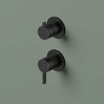 Hotbath Ace Bateria natryskowa podtynkowa 2-drożna z zaworem odcinającym - element zewnętrzny Matt Black PVD AC129.MBP