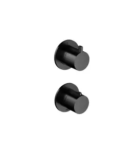 Hotbath Ace Bateria natryskowa termostatyczna podtynkowa 2-drożna - element zewnętrzny Matt Black PVD AC009.MBP