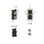 Hotbath Ace Bateria natryskowa termostatyczna podtynkowa 3-drożna - element zewnętrzny Brushed Copper PVD AC039.BCP