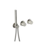 Hotbath Ace Bateria natryskowa termostatyczna podtynkowa, z dwoma zaworami i słuchawką prysznicową - element zewnętrzny Brushed Nickel AC071.GN