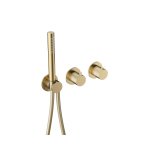 Hotbath Ace Bateria natryskowa termostatyczna podtynkowa, z dwoma zaworami i słuchawką prysznicową - element zewnętrzny Brushed Brass PVD AC071.BBP