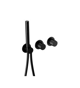 Hotbath Ace Bateria natryskowa termostatyczna podtynkowa, z dwoma zaworami i słuchawką prysznicową - element zewnętrzny Matt Black PVD AC071.MBP