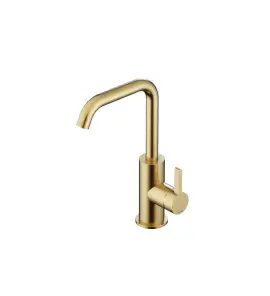 Hotbath Ace Bateria umywalkowa jednouchwytowa z obrotową wylewką Brushed Brass PVD AC004.BBP