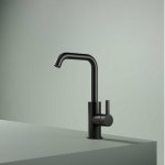 Hotbath Ace Bateria umywalkowa jednouchwytowa z obrotową wylewką Matt Black PVD AC004.MBP