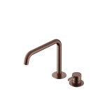 Hotbath Ace Bateria umywalkowa jednouchwytowa z 2 otworami i obrotową wylewką Brushed Copper PVD AC023.BCP