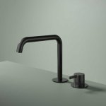 Hotbath Ace Bateria umywalkowa jednouchwytowa z 2 otworami i obrotową wylewką Matt Black PVD AC023.MBP