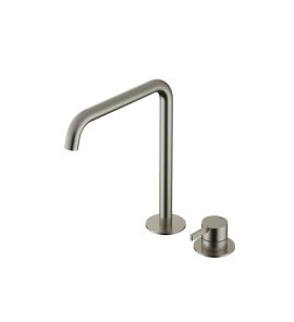 Hotbath Ace Bateria umywalkowa jednouchwytowa z 2 otworami i obrotową wylewką Wysoka Brushed Nickel AC023H.GN