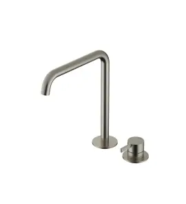 Hotbath Ace Bateria umywalkowa jednouchwytowa z 2 otworami i obrotową wylewką Wysoka Brushed Nickel AC023H.GN