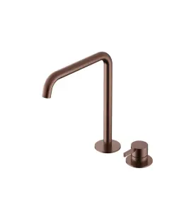 Hotbath Ace Bateria umywalkowa jednouchwytowa z 2 otworami i obrotową wylewką Wysoka Brushed Copper PVD AC023H.BCP