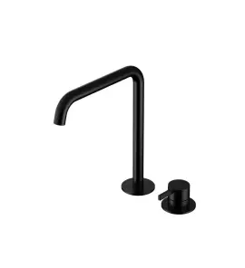 Hotbath Ace Bateria umywalkowa jednouchwytowa z 2 otworami i obrotową wylewką Wysoka Matt Black PVD AC023H.MBP