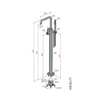 Hotbath Ace Bateria wannowa wolonostojąca ze słuchawką prysznicową i wężem prysznicowym Matt Black PVD AC177.MBP