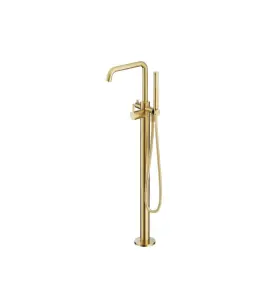 Hotbath Ace Bateria wannowa wolonostojąca ze słuchawką prysznicową i wężem prysznicowym Brushed Brass PVD AC177.BBP