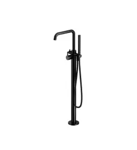 Hotbath Ace Bateria wannowa wolonostojąca ze słuchawką prysznicową i wężem prysznicowym Matt Black PVD AC177.MBP