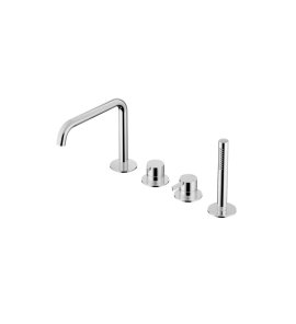 Hotbath Ace Bateria wannowa 4-otworowa z wylewką i słuchawką prysznicową Chrom AC073.CR