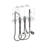 Hotbath Ace Bateria wannowa 4-otworowa z wylewką i słuchawką prysznicową Brushed Copper PVD AC073.BCP