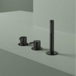 Hotbath Ace Bateria wannowa ze słuchawką prysznicową, bez wylewki Matt Black PVD AC075.MBP