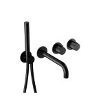 Hotbath Ace Bateria wannowa termostatyczna podtynkowa z wylewką i słuchawką prysznicową 2-drożna - element zewnętrzny Matt Black PVD AC072.MBP